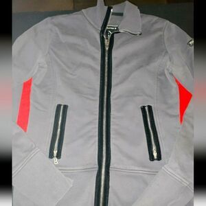 Fire and ice handmade women's gray jacket with black details. Women's size 6..